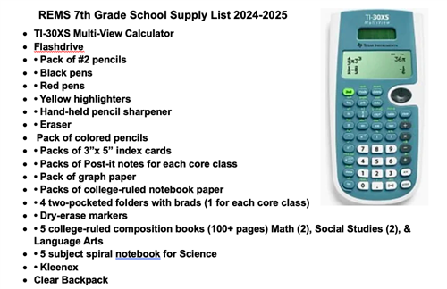 7th Grade Supply